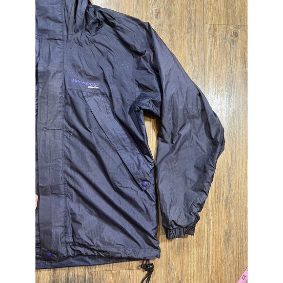 Vintage Moonstone Gore-Tex Jacket Mens M Blue  Ripstop 2 Way Zip Vented Hooded - Picture 2 of 15
